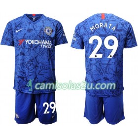 Camisolas de Futebol Chelsea Morata 29 Criança Equipamento Principal 2019/20 Manga Curta